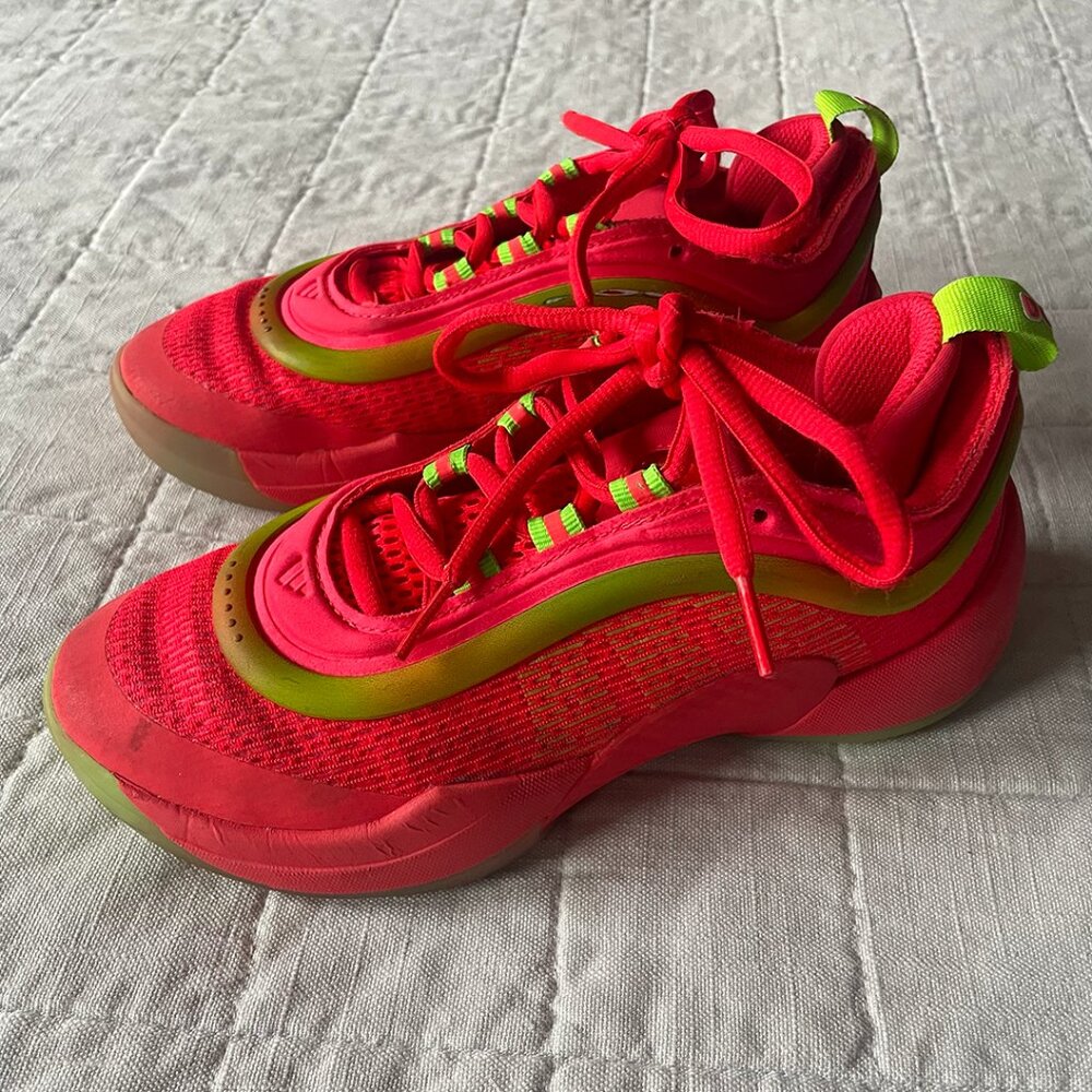 Adidas D.O.N. Haribo "Lucid Red" and Green Gummy Bear kid's size 4